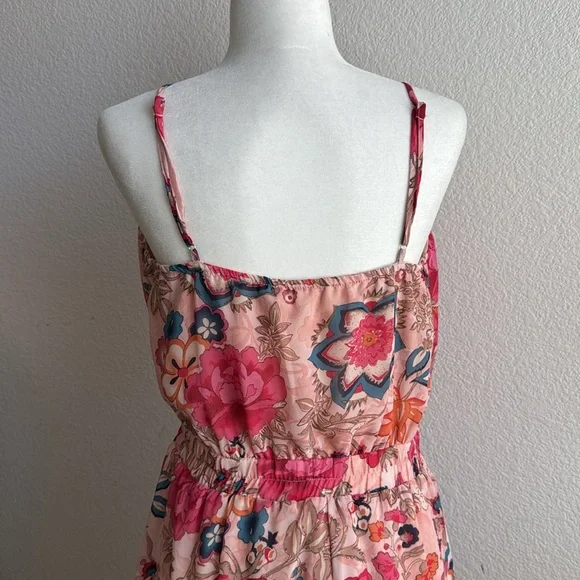 Aakaa Floral Sleeveless Mini Dress with Pink and Blue Hues - Size Medium - Picture 4 of 7